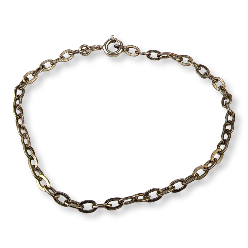 REU Charm Bracelet 7.14in 800 Silver‎ Vintage Travel Link Chain